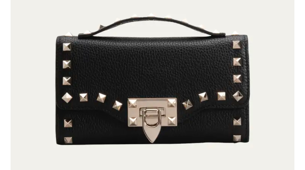 Women’s Valentino, Garavani  rock stud wallet on a chain made in Italy